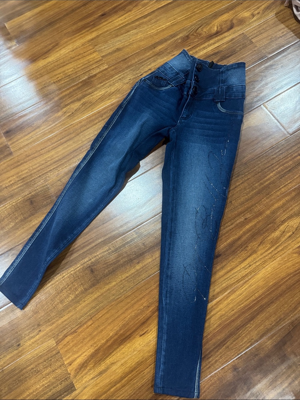 Women’s Dark Blue High-Waist Skinny Jeans